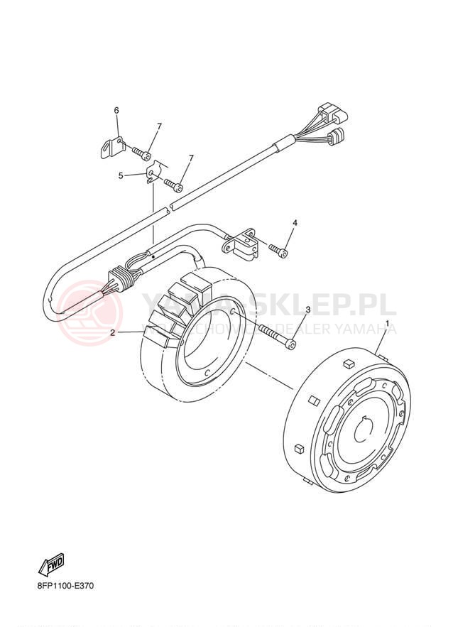 Schemat "prądnica" do Yamaha APEX RTX RX10RTL
