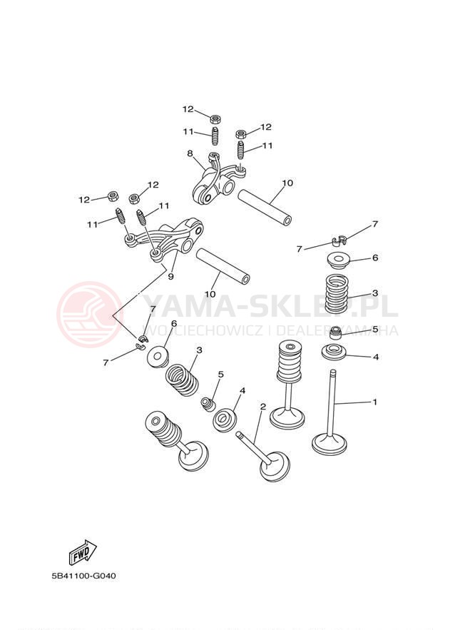 Schemat "zawory" do Yamaha YXR7FDR/YXR7FDGR