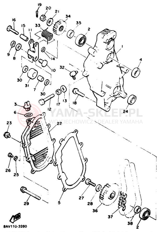 Schemat "Układ napędowy" do Yamaha EX570ET