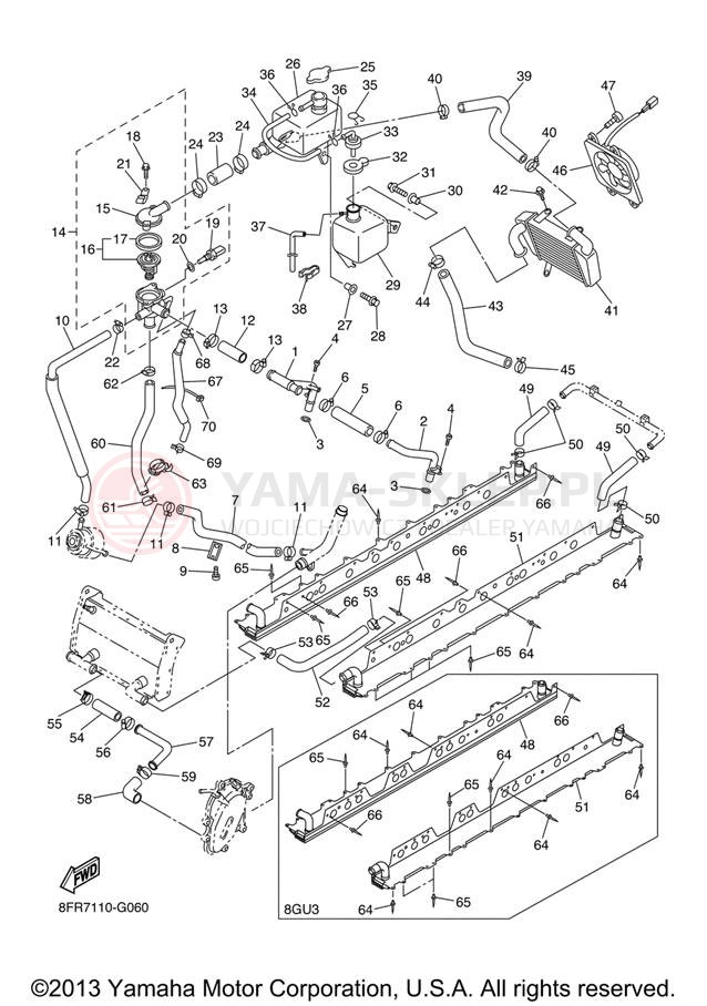 Schemat "Układ chlodzenia" do Yamaha APEX RTX RX10RTRXB