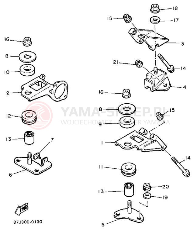 Schemat "Mocowanie silnika" do Yamaha PHAZER II ST PZ480STR