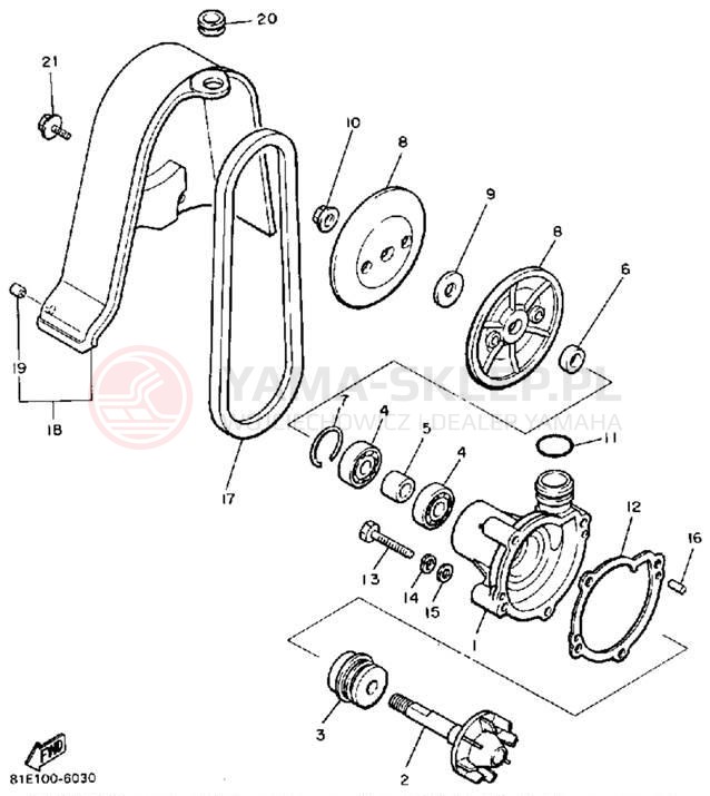 Schemat "Pompa wody" do Yamaha INVITER CF300P