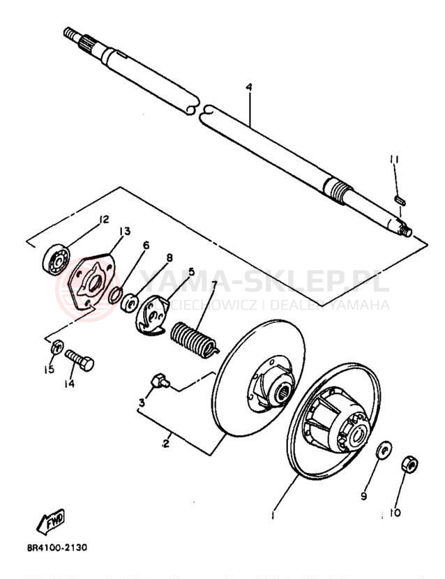 Schemat "Przeniesienie napędu" do Yamaha BRAVO LT BR250TB