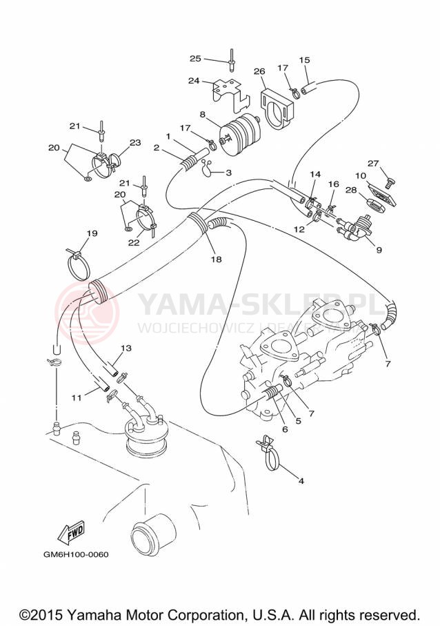 Schemat "Układ paliwowy" do Yamaha WAVERUNNER SUPER JET SJ700BP