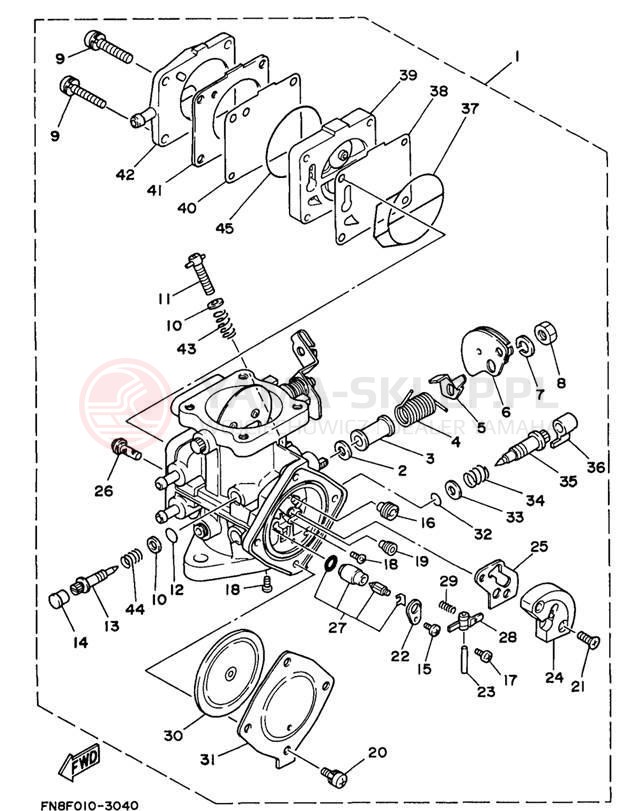 Schemat "Gaźnik" do Yamaha WAVE RAIDER 700 RA700BV