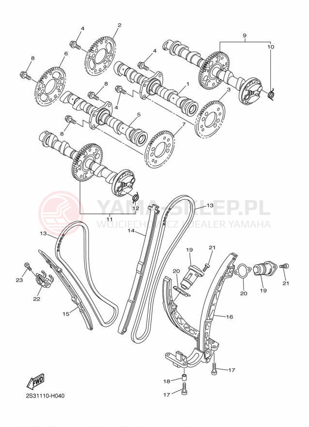 Schemat "Rozrząd - łańcuszek" do Yamaha VMAX VMX17FCR/VMX17FR