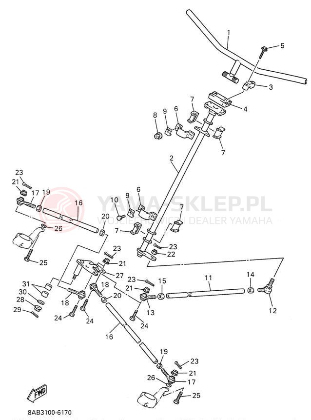 Schemat "Półki zawieszenia" do Yamaha VMAX 600 VX600W