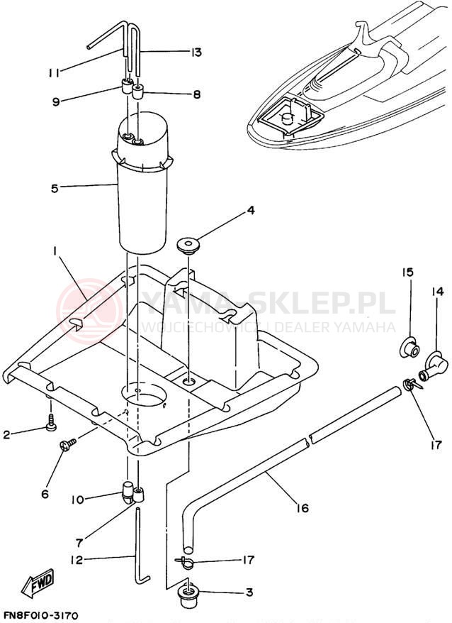 Schemat "odpowietrzenie" do Yamaha WAVE RUNNER VXR WRB650T