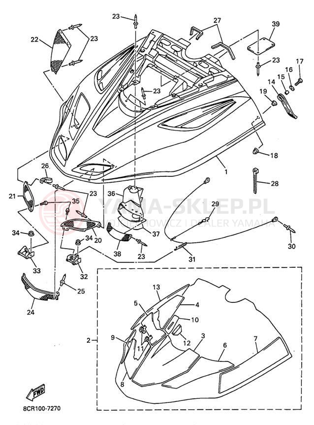 Schemat "Osłony" do Yamaha VMAX 600 XT VX600XTA/VX500XTA