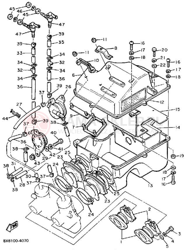 Schemat "Wtrysk paliwa" do Yamaha V-MAX VMX540H