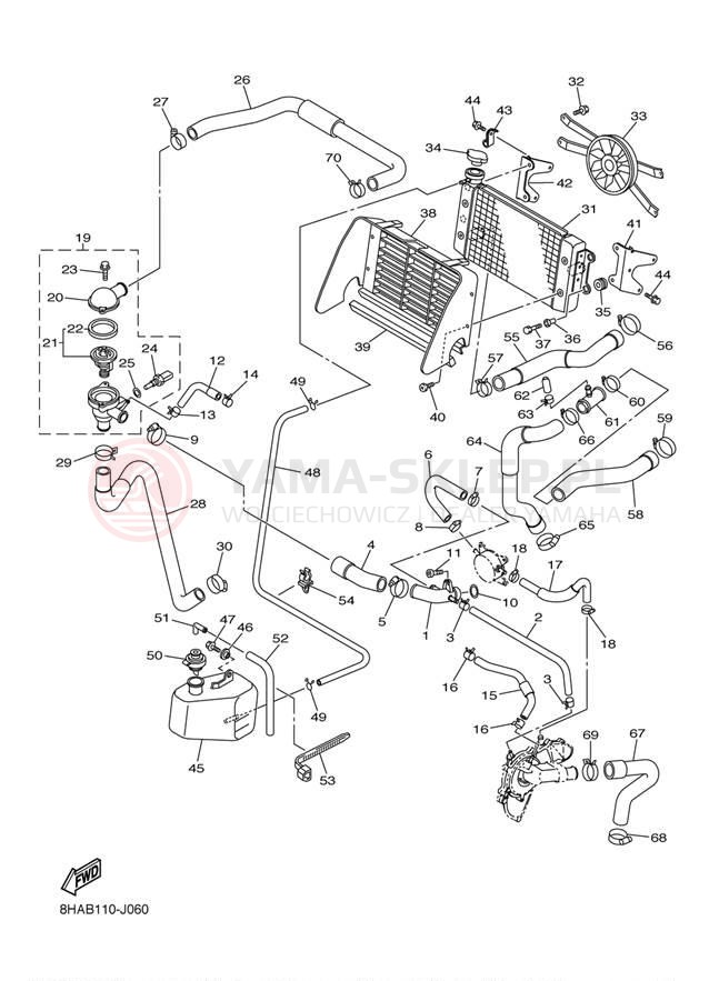 Schemat "Układ chlodzenia" do Yamaha FX NYTRO MTX FX10M53Z