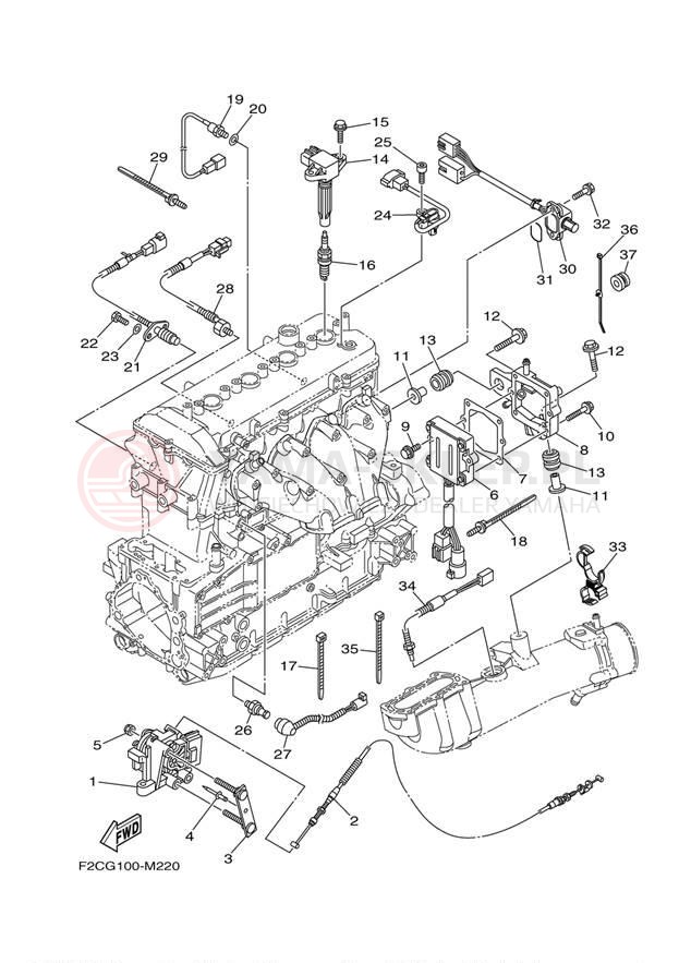 Schemat "układ elektryczny" do Yamaha WAVERUNNER FZS GX1800AM