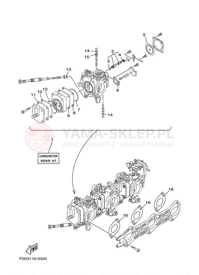 Schemat "Zestaw naprawczy" do Yamaha GP1200 GP1200AA/GP1200ACA