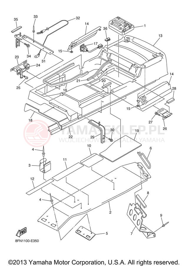 Schemat "GUARD - LUGGAGE BOX" do Yamaha RS VIKING PROFESSIONAL VK10XR