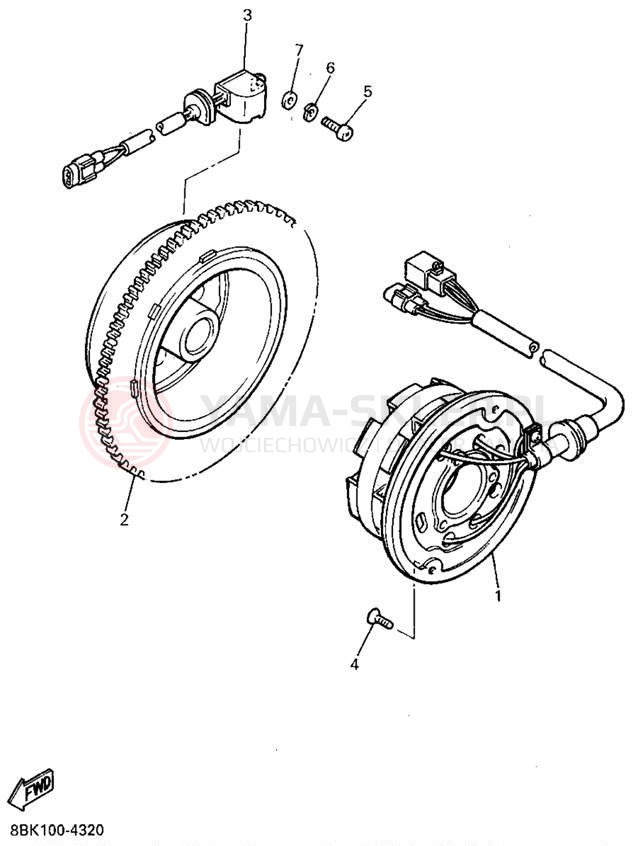 Schemat "prądnica" do Yamaha VENTURE XL VT480U