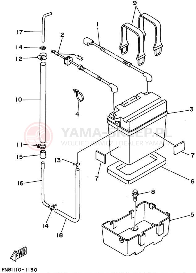 Schemat "układ elektryczny" do Yamaha WAVE RUNNER VXR WRB650T