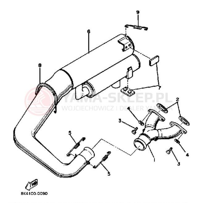Schemat "Wydech końcowy" do Yamaha SS440G