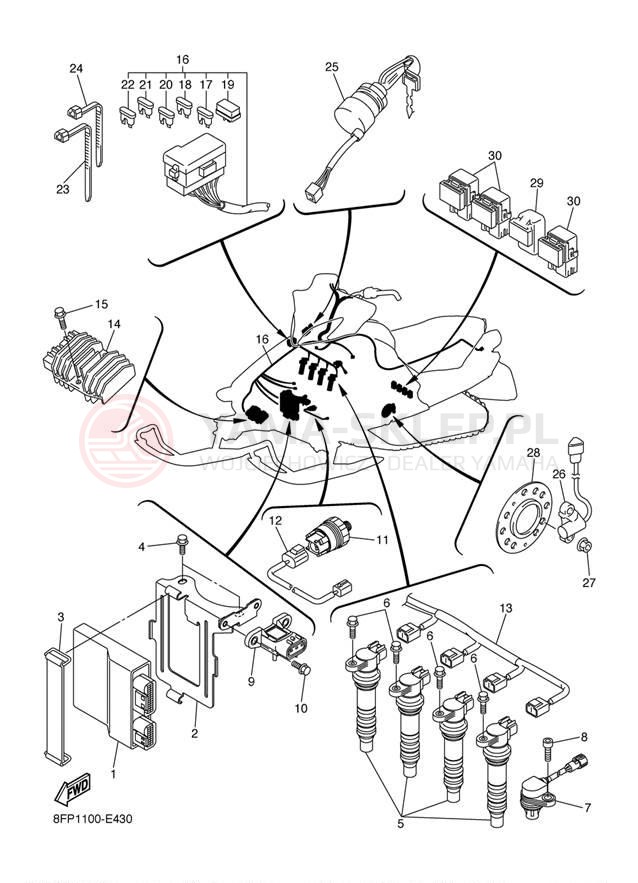 Schemat "układ elektryczny" do Yamaha APEX RTX RX10RTL