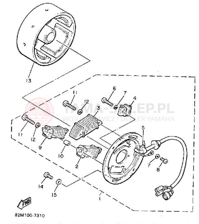 Schemat "prądnica" do Yamaha EXCITER EX570M