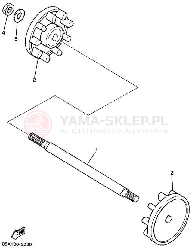 Schemat "Układ napędowy" do Yamaha SNOSCOOT (ELEC START) SV80EN