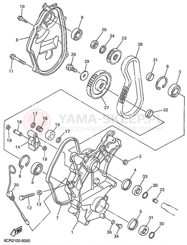 Schemat "Układ napędowy" do Yamaha VMAX 600 VX600C/VX500C