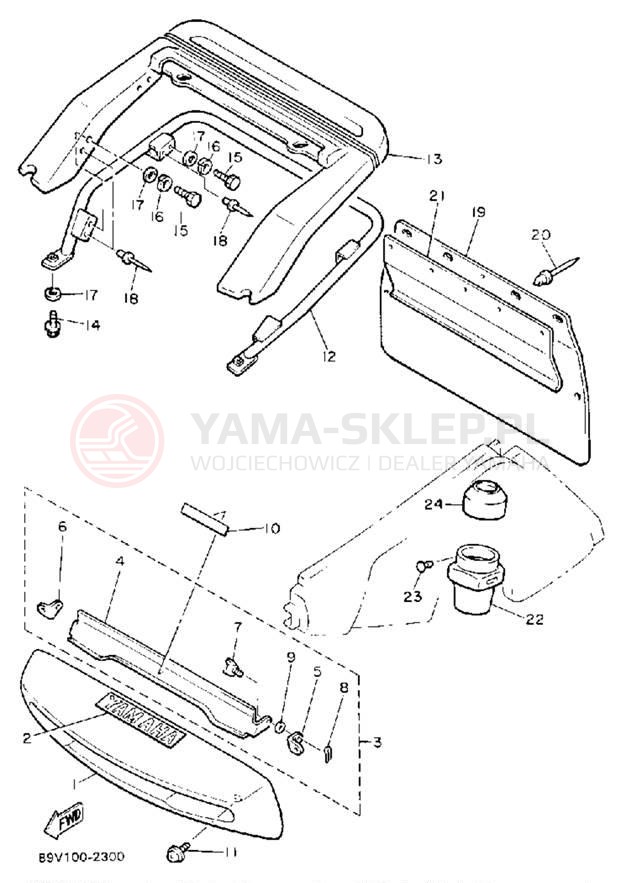 Schemat "zderzak" do Yamaha VENTURE GT VT480GTS