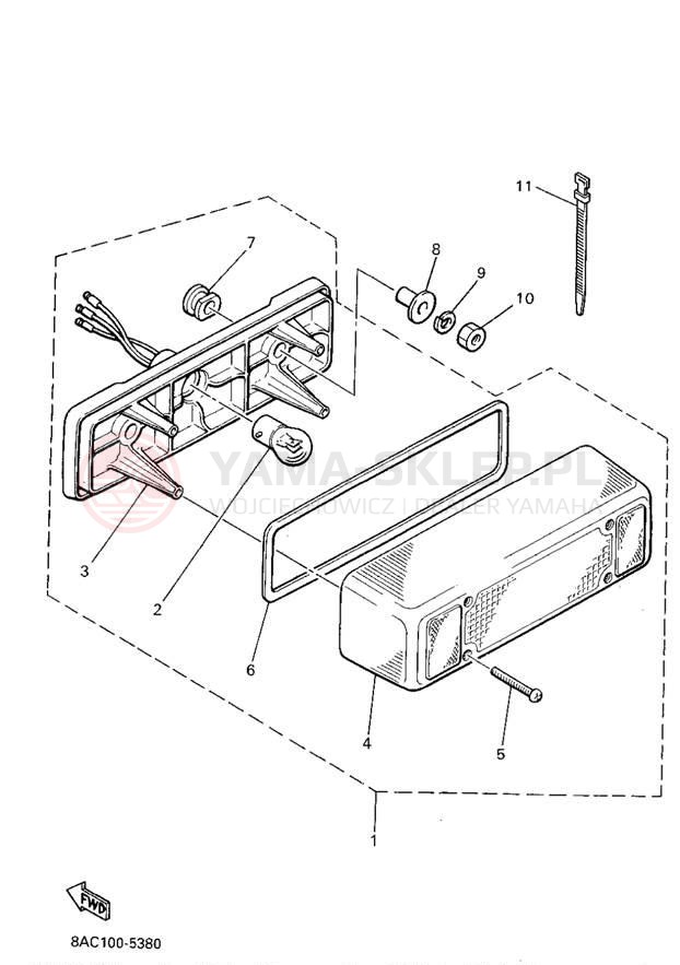 Schemat "lampa tył" do Yamaha VK540 II VK540EV