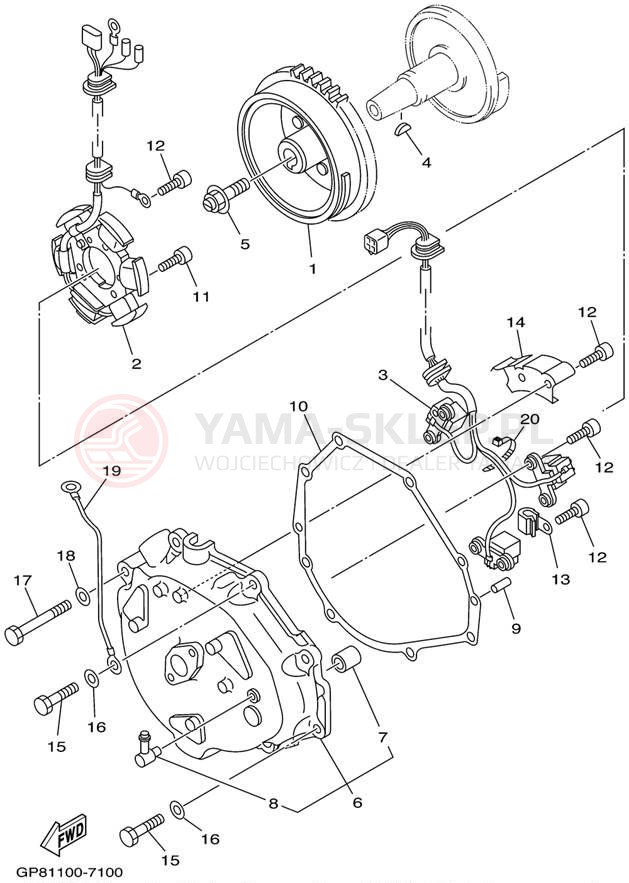 Schemat "prądnica" do Yamaha SV1200/SV1200/SV1200Z