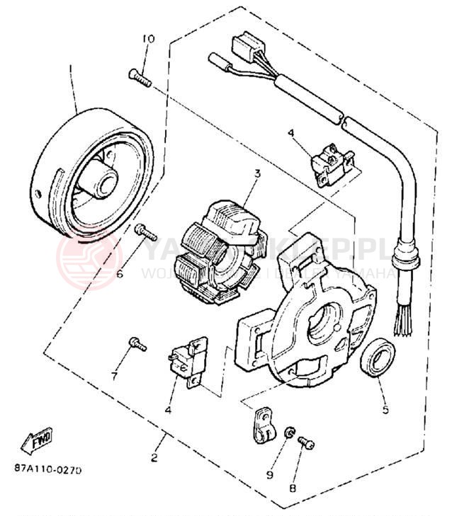 Schemat "prądnica" do Yamaha SNOSPORT SV125P