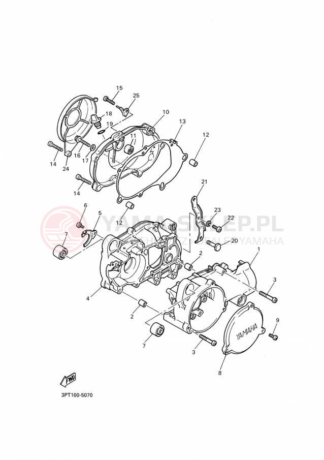 Schemat "Obudowa silnika" do Yamaha PW50 PW50F1