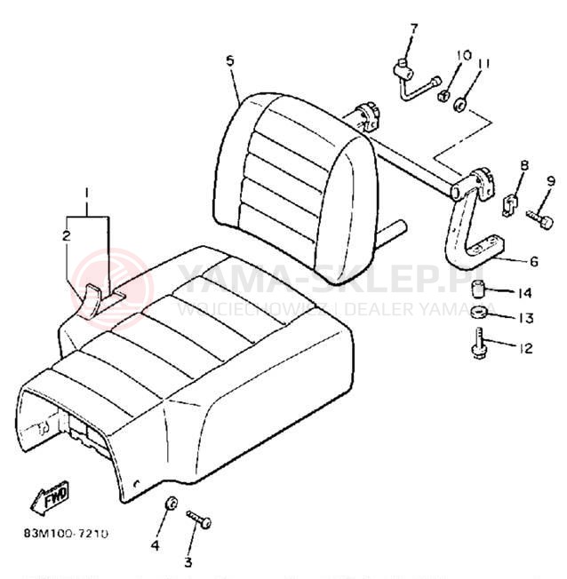 Schemat "siedzenie" do Yamaha INVITER CF300L