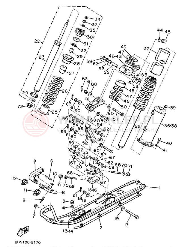 Schemat "płozy" do Yamaha V-MAX VMX540J