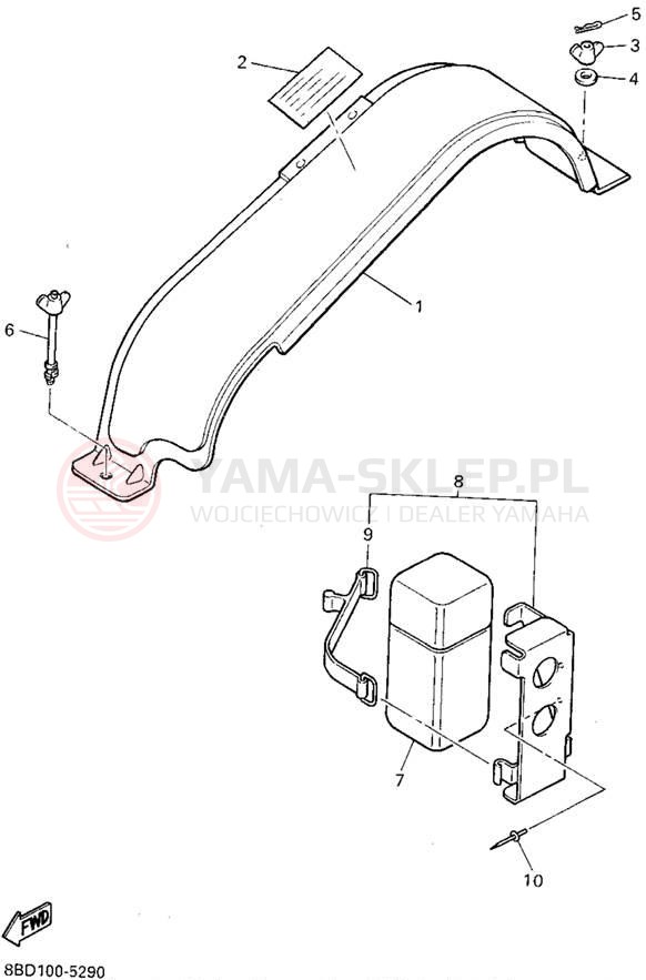 Schemat "GUARD - LUGGAGE BOX" do Yamaha BRAVO LT BR250TV
