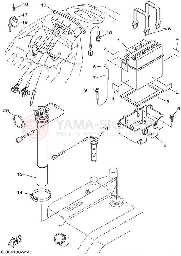 Schemat "układ elektryczny" do Yamaha WAVE RUNNER GP800 GP800X