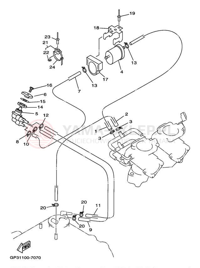 Schemat "Układ paliwowy" do Yamaha WAVE VENTURE 760 WVT760V