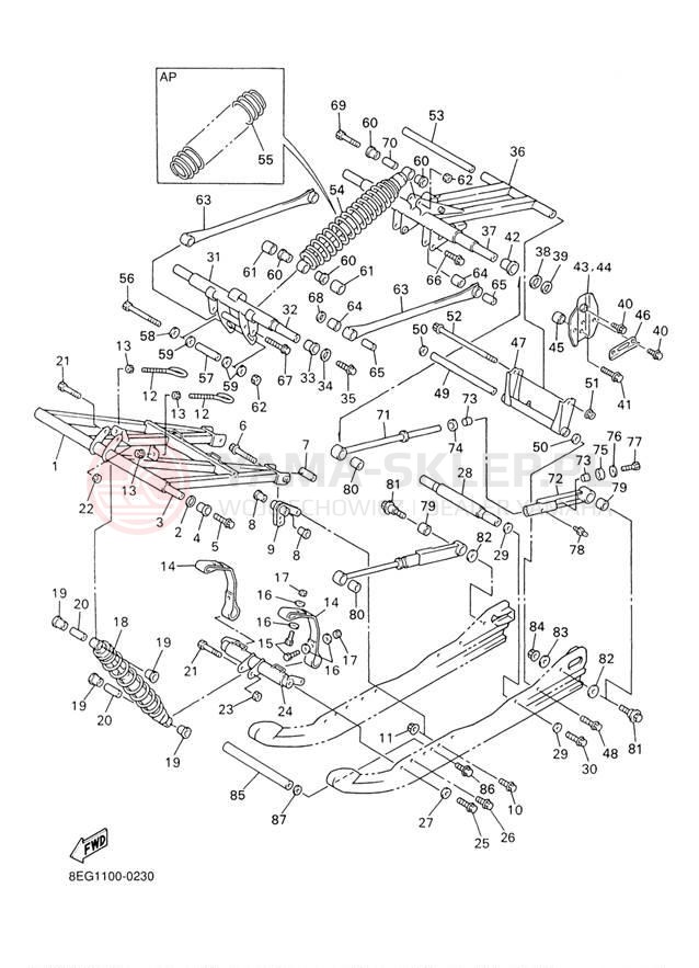 Schemat "Zawieszenie gąsiennicy" do Yamaha PHAZER MOUNTAIN LITE PZ500MLF