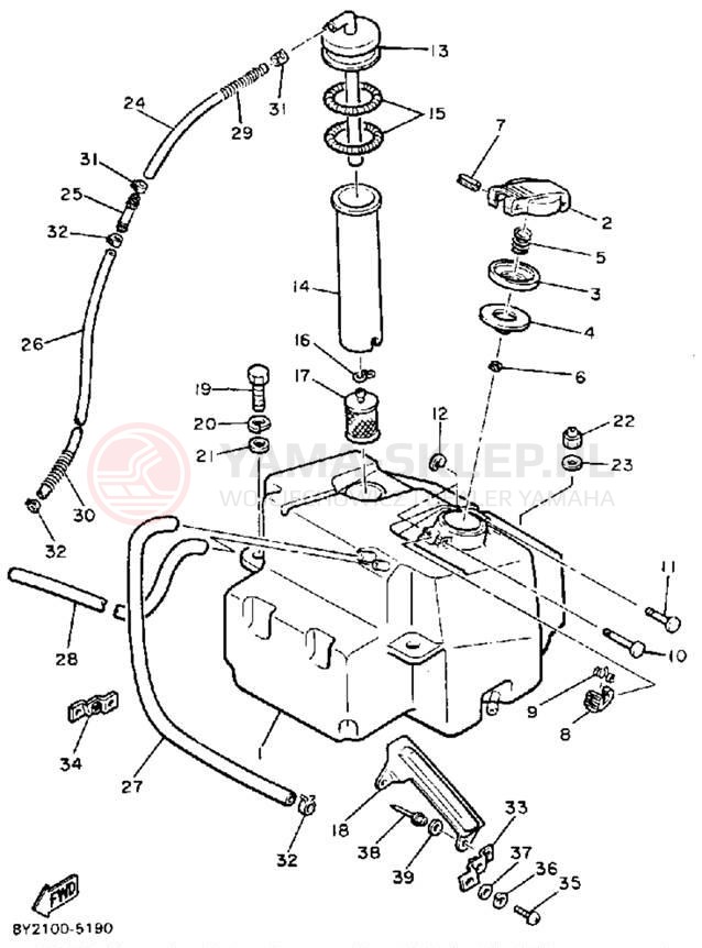 Schemat "zbiornik paliwa" do Yamaha ENTICER 340 ET340K