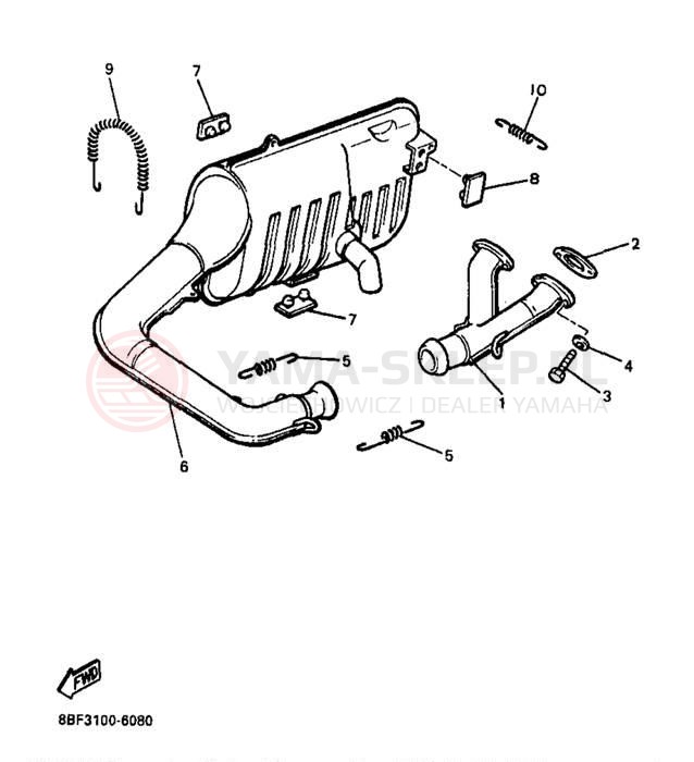 Schemat "Wydech końcowy" do Yamaha PHAZER SS PZ480B