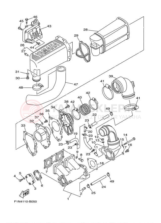 Schemat "wydech" do Yamaha SJ700BH