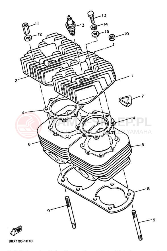 Schemat "cylinder" do Yamaha PHAZER SS ELECTRIC PZ480EA