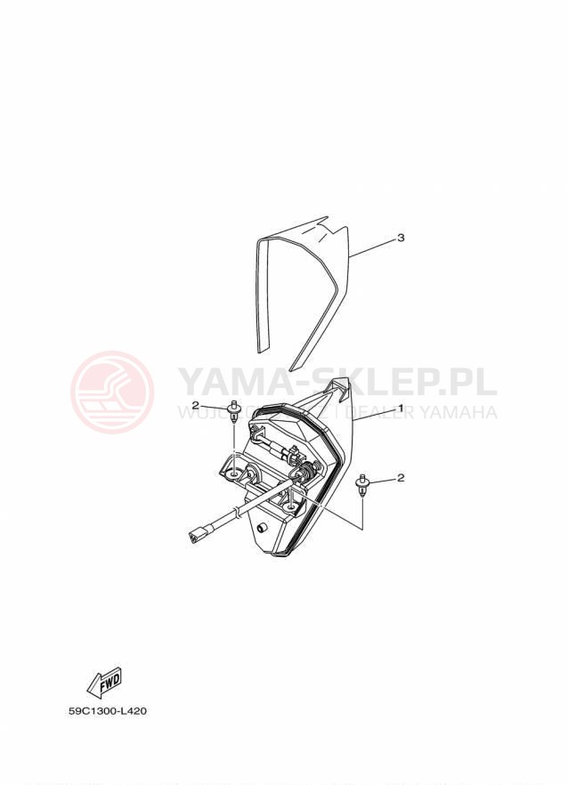 Schemat "lampa tył" do Yamaha TMAX XP500F