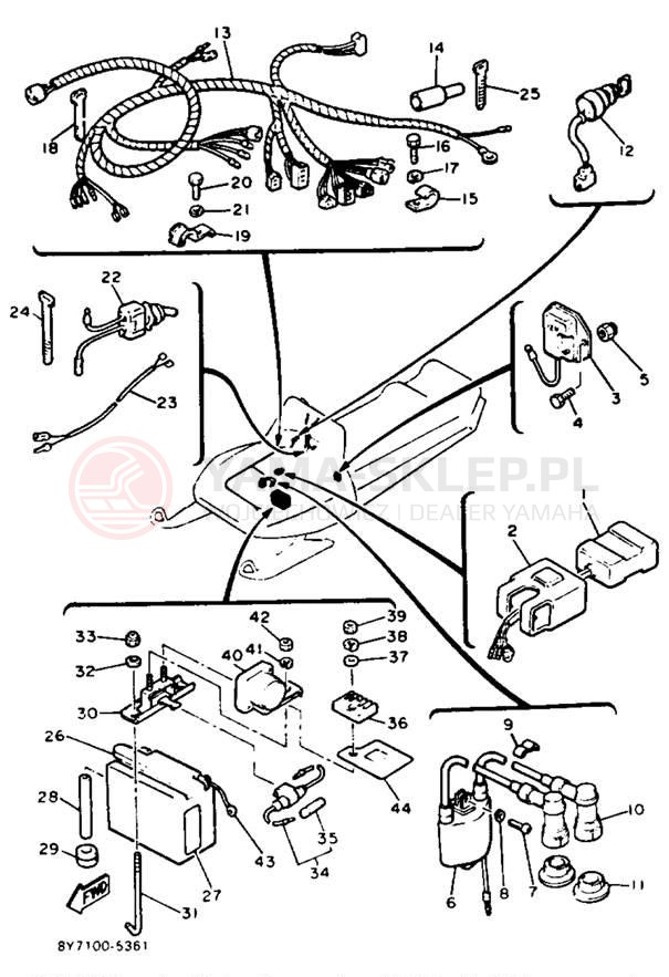 Schemat "układ elektryczny" do Yamaha XLV XL540N