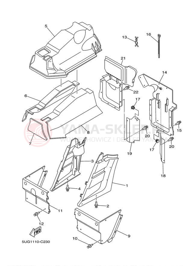 Schemat "WITH DOORS" do Yamaha RHINO 660 YXR660FAS