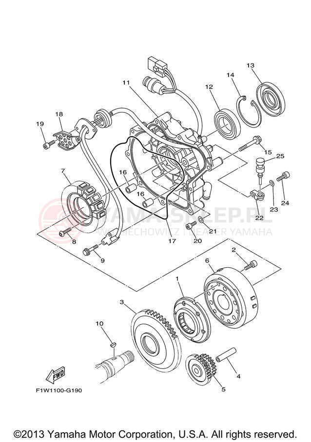 Schemat "prądnica" do Yamaha WAVERUNNER FZR GX1800J