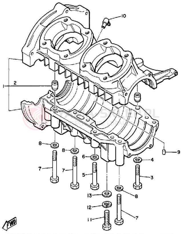 Schemat "Obudowa silnika" do Yamaha EX440E