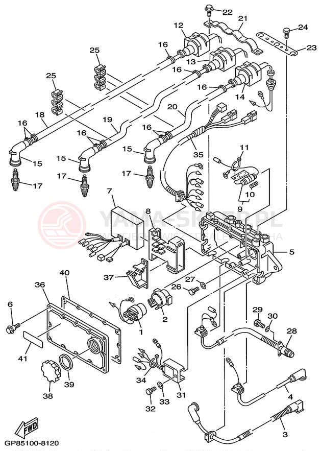 Schemat "układ elektryczny" do Yamaha WAVE RUNNER GP1200 GP1200X