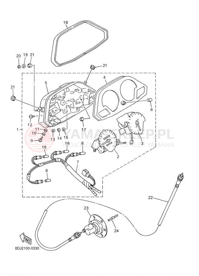 Schemat "licznik" do Yamaha PHAZER 500 PZ500F