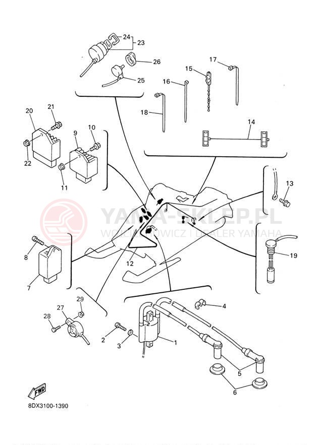 Schemat "układ elektryczny" do Yamaha VENTURE XL VT500XLL