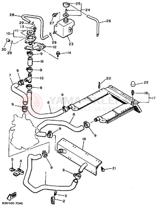 Schemat "Układ chlodzenia" do Yamaha INVITER CF300P