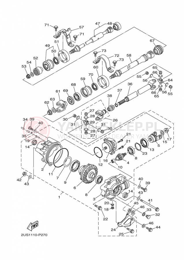 Schemat "Wał napędowy przód" do Yamaha VIKING VI EPS SE YXC700PSFS